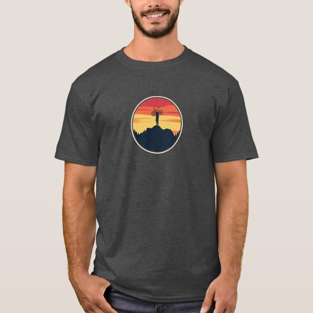 Retro cykel solnedgång t shirt (Framsida)