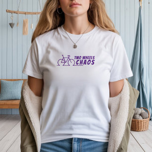Retro cykel Tjej Ironi lila T Shirt