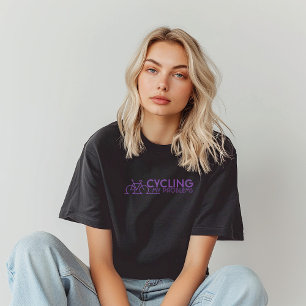 Retro cykel Tjej Ironi svart gul T Shirt