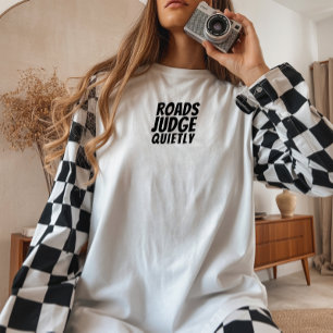 Retro cykel Tjej Ironi svart T Shirt
