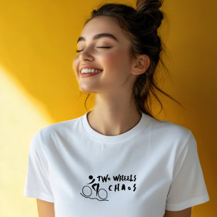 Retro cykel Tjej Ironi svart T Shirt