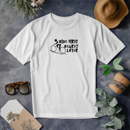 Retro cykel Tjej Ironi svart T Shirt