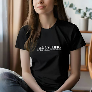 Retro cykel Tjej Ironi svart vit T Shirt
