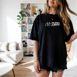 Retro cykel Tjej Ironi svart vit T Shirt