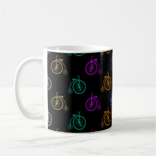 Retro cykelmönster kaffemugg