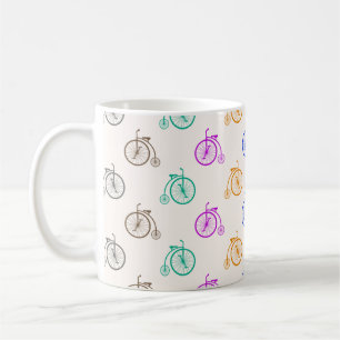 Retro cykelmönster kaffemugg
