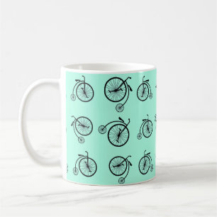 Retro cykelmönster kaffemugg