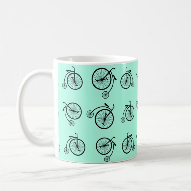 Retro cykelmönster kaffemugg (Vänster)