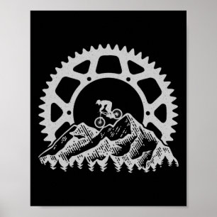 Retro cykelutrustning för mountainbike Vintage cyk Poster