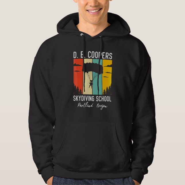 Retro D B Cooper Fallskärmsakademi Db Coopers Vin Hoodie (Framsida)