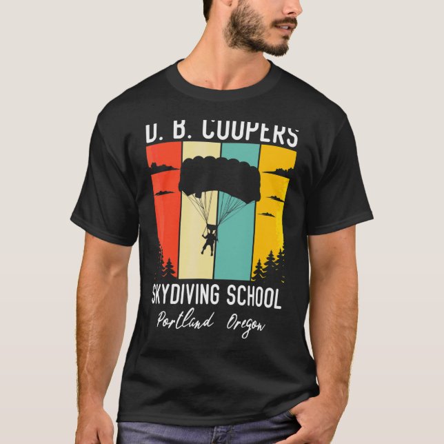 Retro D B Cooper Fallskärmsakademin Db Coopers Vin T Shirt (Framsida)