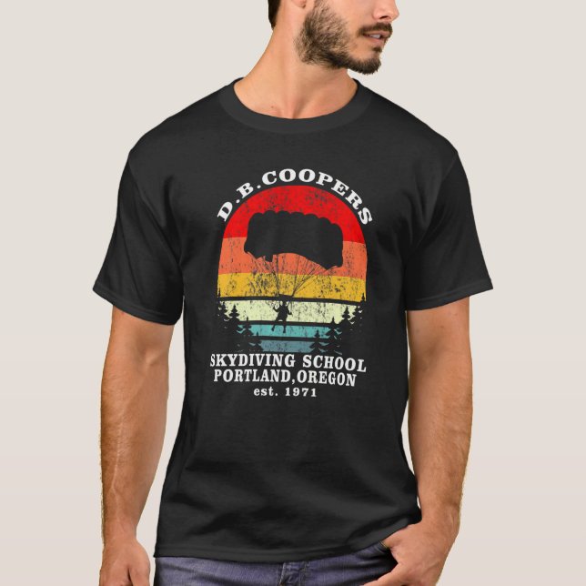 Retro D B Cooper Skydiving School Cryptid Urban Le T Shirt (Framsida)