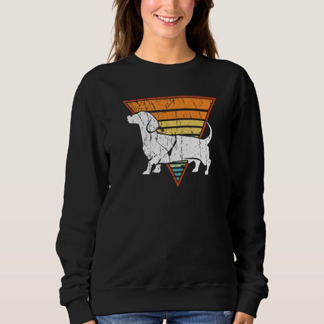 Retro Dachshund Hund T Shirt (Framsida)