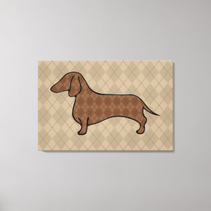 Retro Dachshund Wall Art Canvastryck
