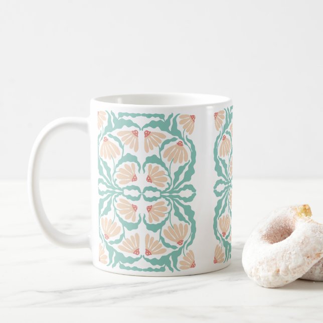 Retro Daisies Birth Flower April Kaffemugg (Med munk)