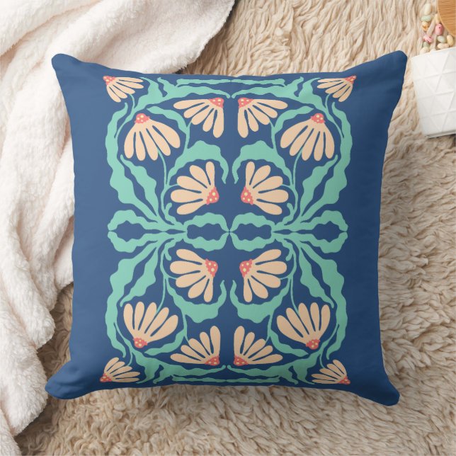 Retro Daisies Birth Flower April Kudde (Filt)