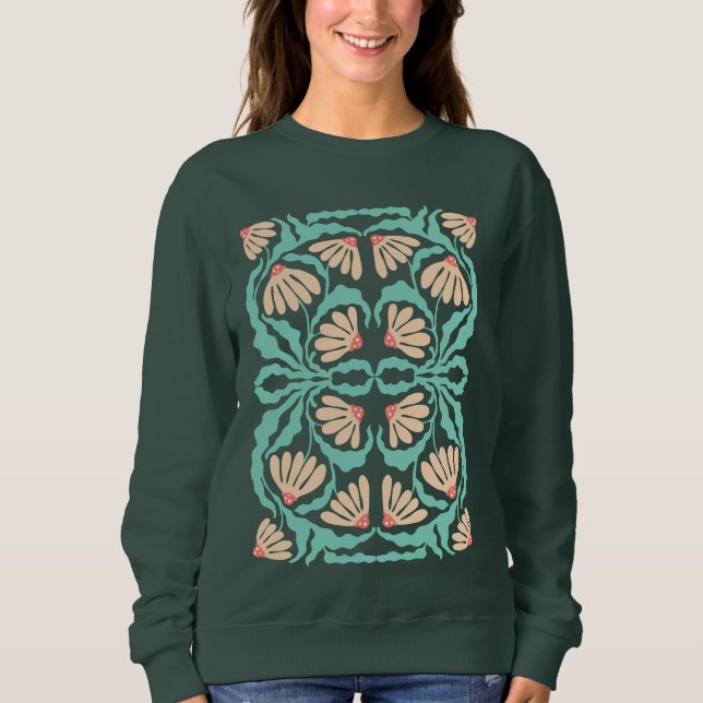 Retro Daisies Birth Flower April T Shirt (Framsida)