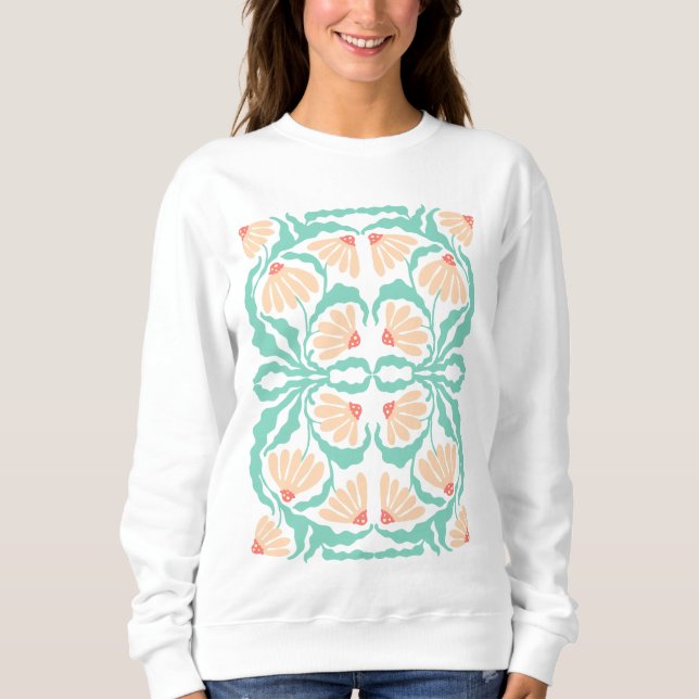 Retro Daisies Birth Flower April T Shirt (Framsida)