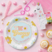 Retro Daisy 2 Groovy Birthday Anpassningsbar Pappe