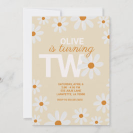 Retro-Daisy andra Födelsedagsfest inbjudan