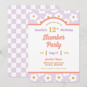 Retro Daisy Birthday Slumber Party Inbjudningar