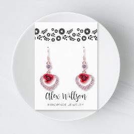 Retro Daisy Black and White Simple Blommigt Jewelr Visitkort