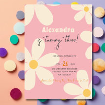 Retro Daisy blommigt barns födelsedag