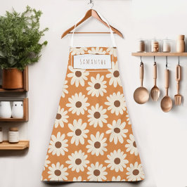 Retro Daisy Blommigt Namn Apron