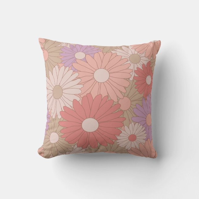 Retro daisy-blommor kudde (Framsida)