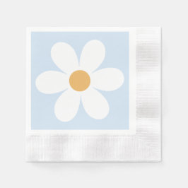 Retro daisy boho blue pappersservett