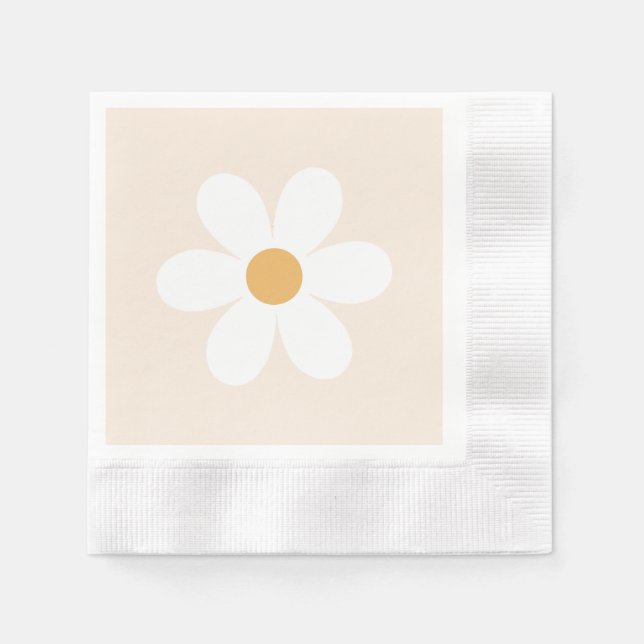 Retro daisy boho napkins pappersservett (Framsidan)
