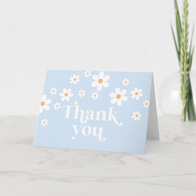 Retro Daisy boho tackkort (Framsida)