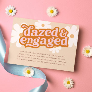 Retro Daisy Dazed & Engagerad Sällskapsfest Inbjudningar
