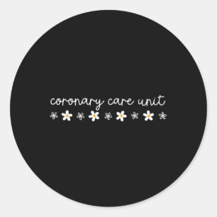 Retro Daisy Flower Coronary Care Unit Ccu Nurse Ap Runt Klistermärke