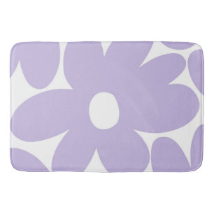 Retro Daisy Flowers i Lavender #1 #blommigt #art Badrumsmatta