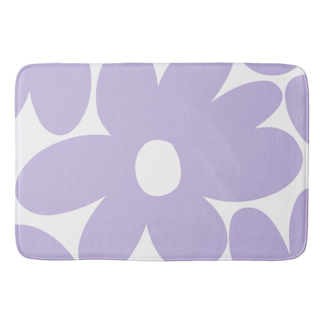 Retro Daisy Flowers i Lavender #1 #blommigt #art Badrumsmatta (Framsidan)