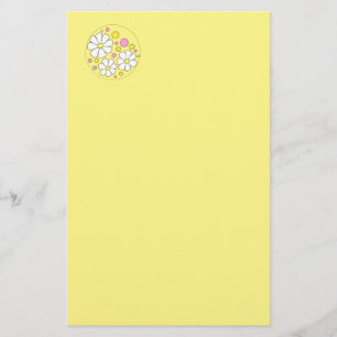 Retro Daisy Flowers Stationery Brevpapper