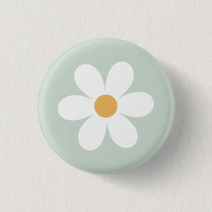 Retro daisy grönt boho knapp