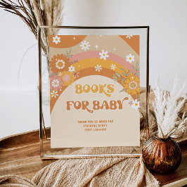 Retro daisy Groovy Bokar för baby Poster
