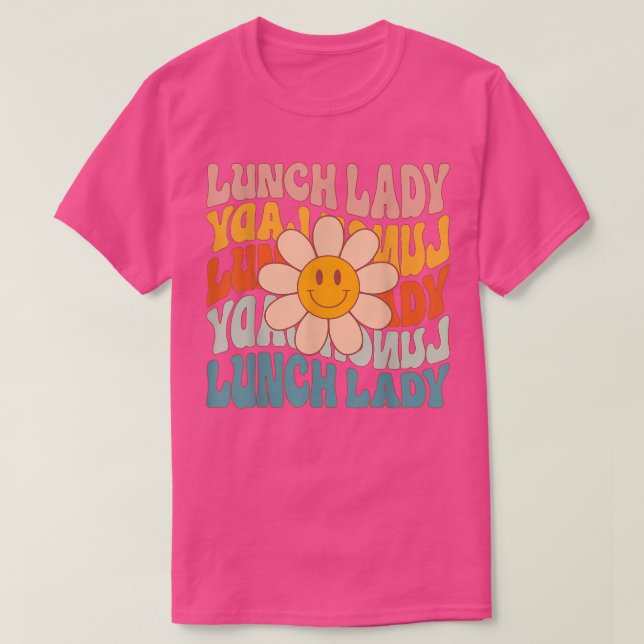 Retro Daisy Groovy Lunch Dam Cafeteria First 100 T Shirt (Design framsida)