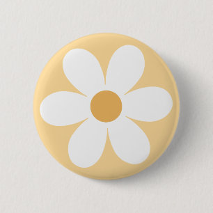 Retro daisy gult boho knapp