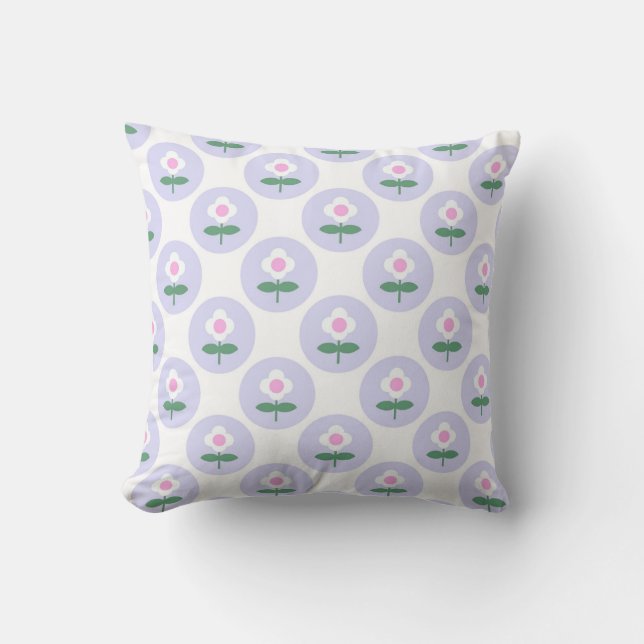 Retro Daisy Lila Tonåring Birthday Mors dag Baby Kudde (Framsida)