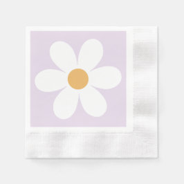 Retro daisy lilac boho pappersservett