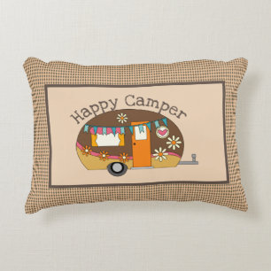 Retro Daisy Lycklig Camper Prydnadskudde
