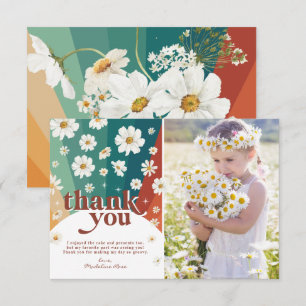 Retro Daisy Rainbow Birthday Tack Kort