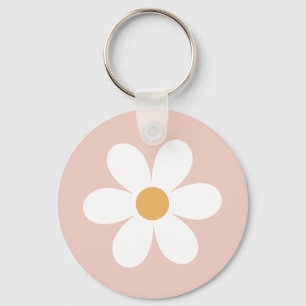 Retro daisy rosa boho nyckelring