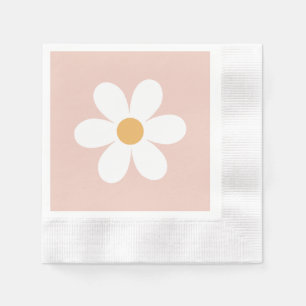 Retro daisy rosa boho pappersservett