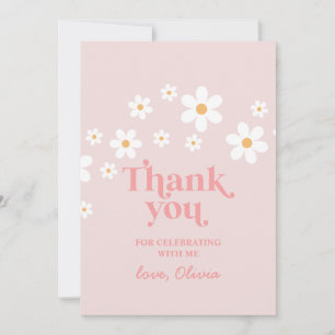 Retro Daisy Rosa boho tack favorit Inbjudningar