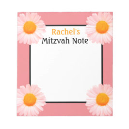 Retro Daisy Rosa Girl Girl Girl's Mitzvah Notes An Anteckningsblock
