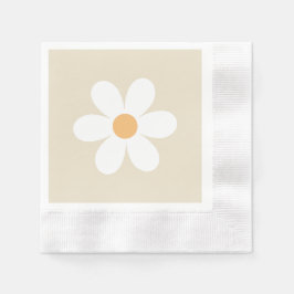 Retro daisy tan boho pappersservett